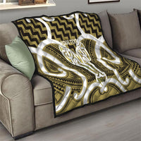 Aotearoa Atua Tangaroa Personalised Quilt God Of The Sea Maori Whale Tail Yellow