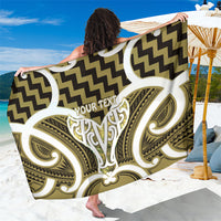 Aotearoa Atua Tangaroa Personalised Sarong God Of The Sea Maori Whale Tail Yellow