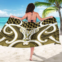 Aotearoa Atua Tangaroa Personalised Sarong God Of The Sea Maori Whale Tail Yellow