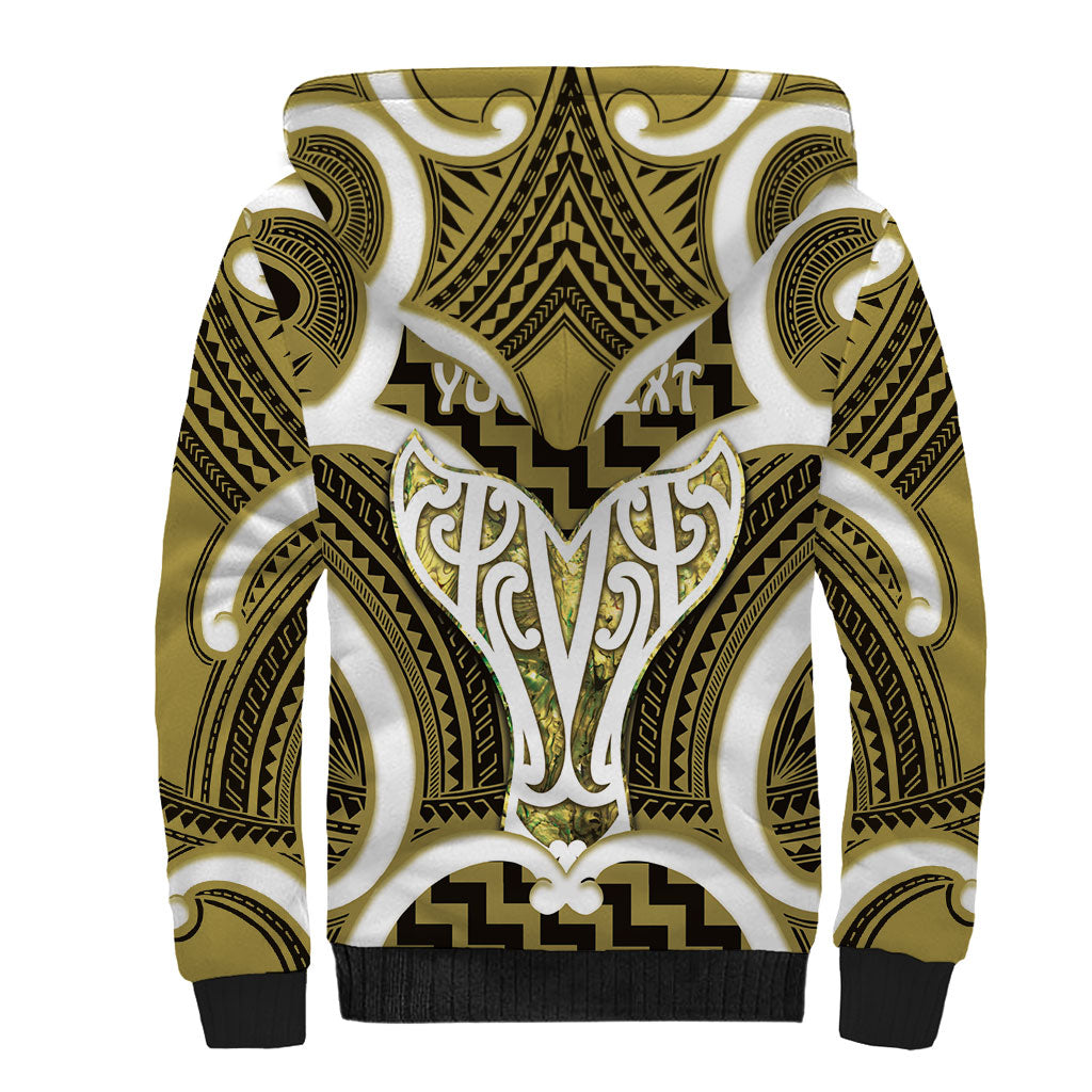 Aotearoa Atua Tangaroa Personalised Sherpa Hoodie God Of The Sea Maori Whale Tail Yellow