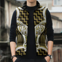 Aotearoa Atua Tangaroa Personalised Sleeveless Puffer Jacket God Of The Sea Maori Whale Tail Yellow