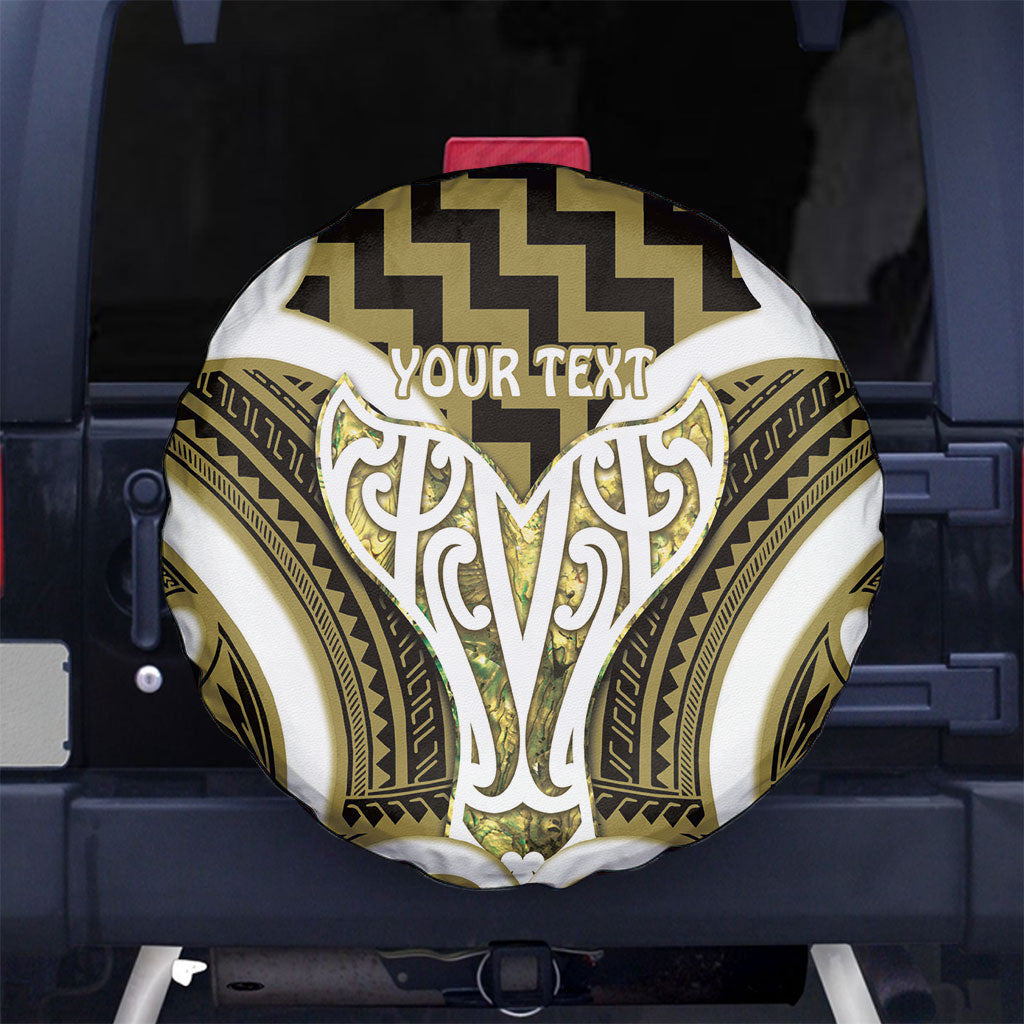 Aotearoa Atua Tangaroa Personalised Spare Tire Cover God Of The Sea Maori Whale Tail Yellow