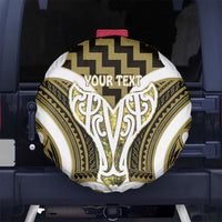 Aotearoa Atua Tangaroa Personalised Spare Tire Cover God Of The Sea Maori Whale Tail Yellow