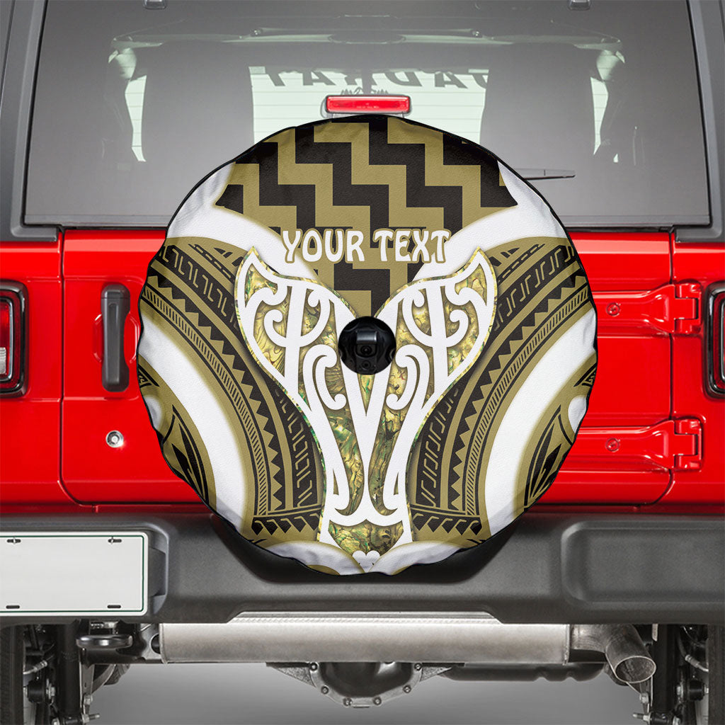 Aotearoa Atua Tangaroa Personalised Spare Tire Cover God Of The Sea Maori Whale Tail Yellow