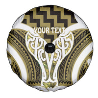 Aotearoa Atua Tangaroa Personalised Spare Tire Cover God Of The Sea Maori Whale Tail Yellow