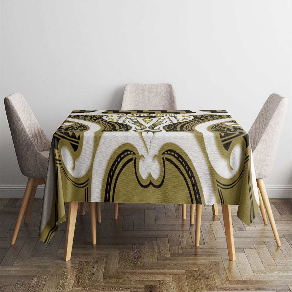 Aotearoa Atua Tangaroa Personalised Tablecloth God Of The Sea Maori Whale Tail Yellow