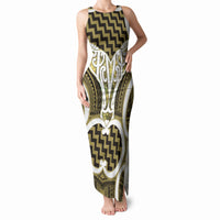 Aotearoa Atua Tangaroa Personalised Tank Maxi Dress God Of The Sea Maori Whale Tail Yellow
