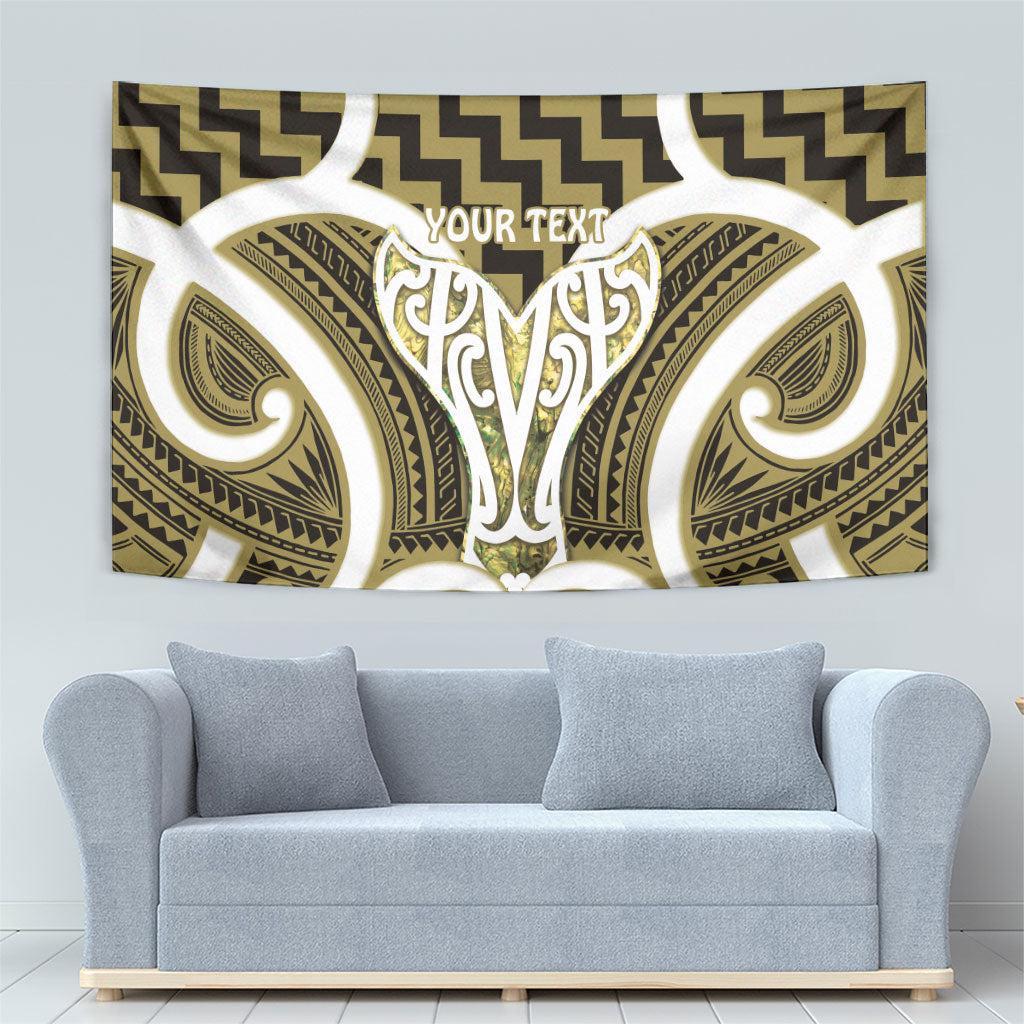 Aotearoa Atua Tangaroa Personalised Tapestry God Of The Sea Maori Whale Tail Yellow