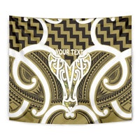 Aotearoa Atua Tangaroa Personalised Tapestry God Of The Sea Maori Whale Tail Yellow