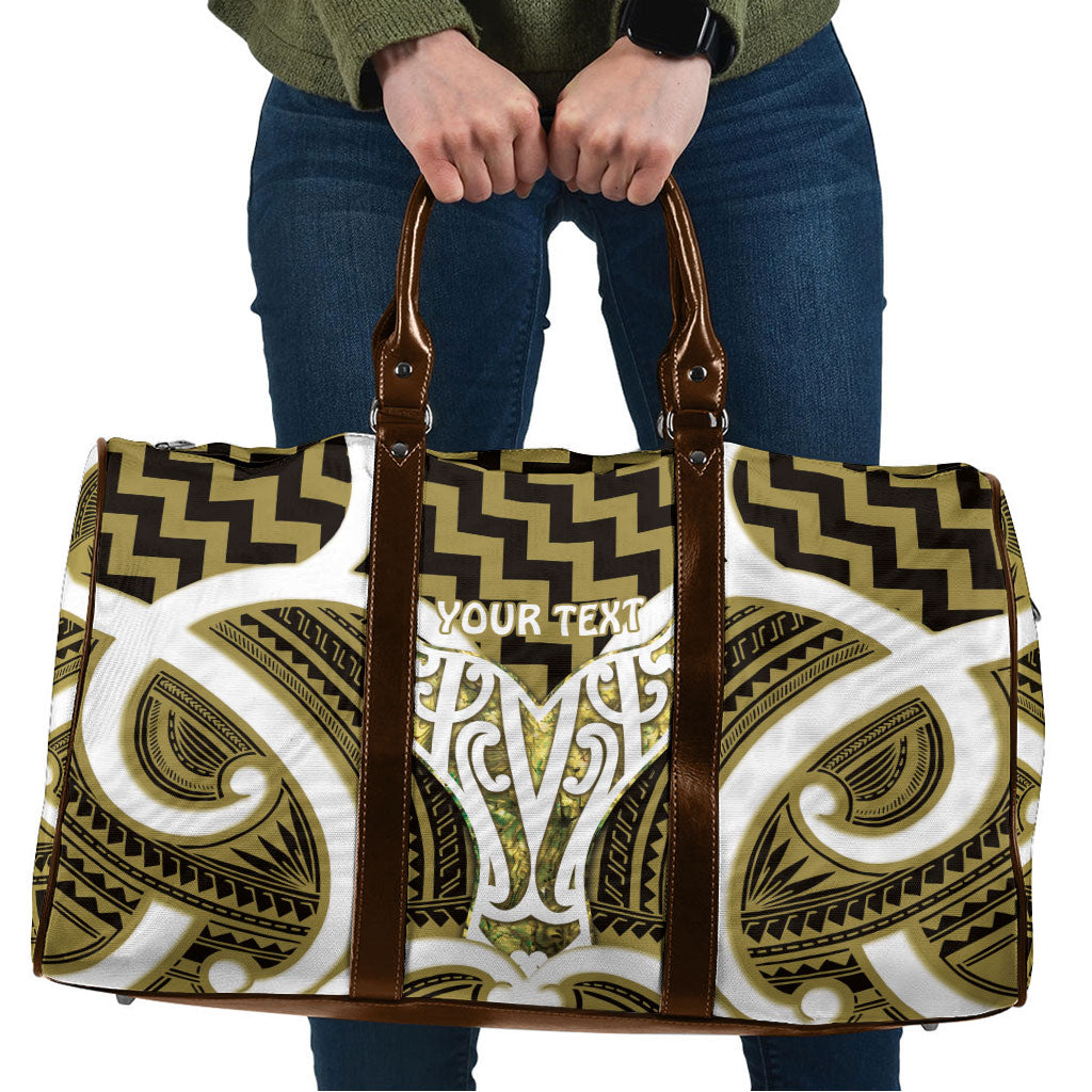 Aotearoa Atua Tangaroa Personalised Travel Bag God Of The Sea Maori Whale Tail Yellow