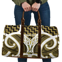 Aotearoa Atua Tangaroa Personalised Travel Bag God Of The Sea Maori Whale Tail Yellow