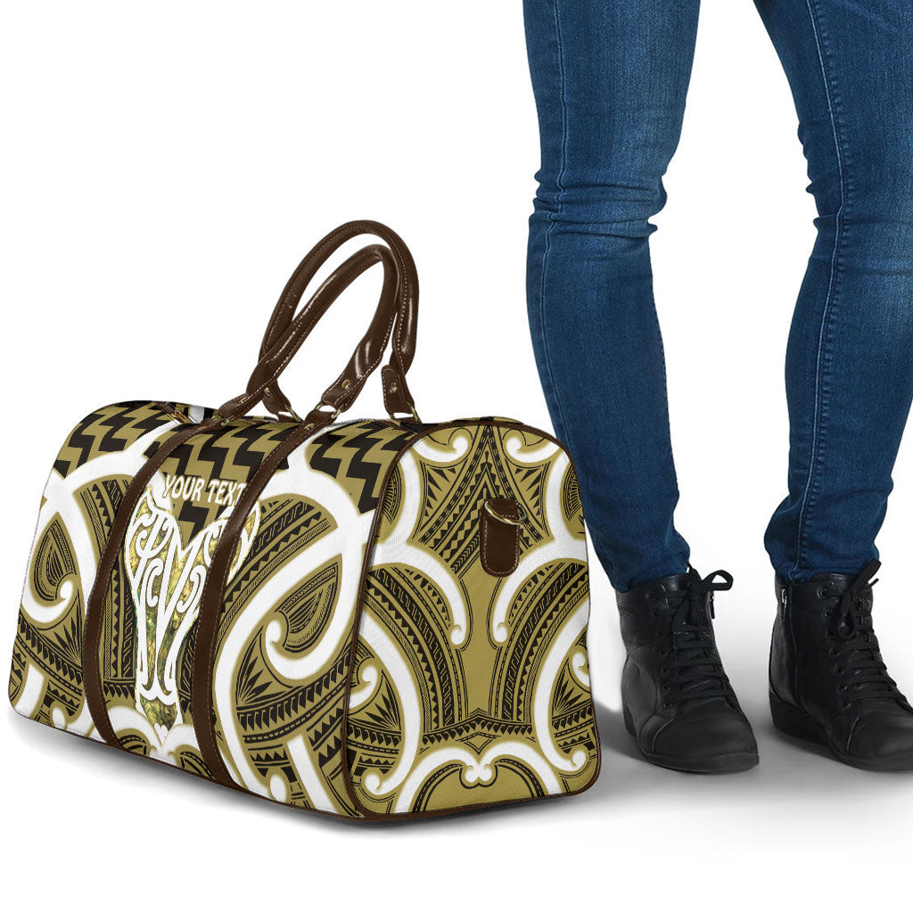 Aotearoa Atua Tangaroa Personalised Travel Bag God Of The Sea Maori Whale Tail Yellow
