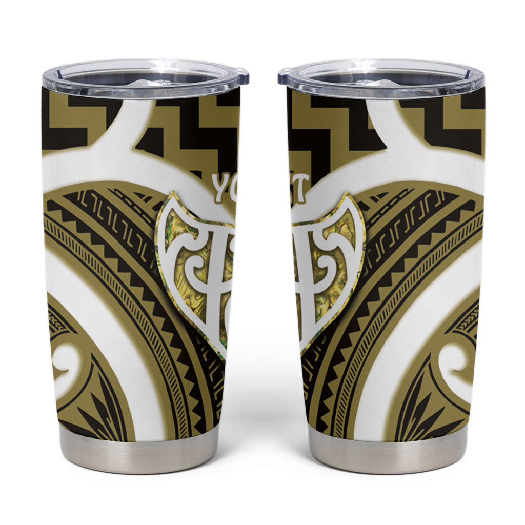 Aotearoa Atua Tangaroa Personalised Tumbler Cup God Of The Sea Maori Whale Tail Yellow