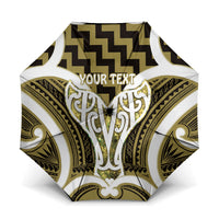 Aotearoa Atua Tangaroa Personalised Umbrella God Of The Sea Maori Whale Tail Yellow