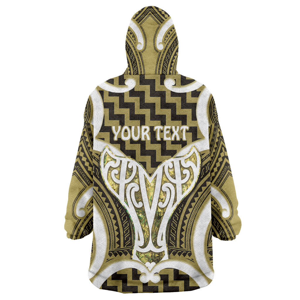 Aotearoa Atua Tangaroa Personalised Wearable Blanket Hoodie God Of The Sea Maori Whale Tail Yellow