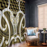Aotearoa Atua Tangaroa Personalised Window Curtain God Of The Sea Maori Whale Tail Yellow