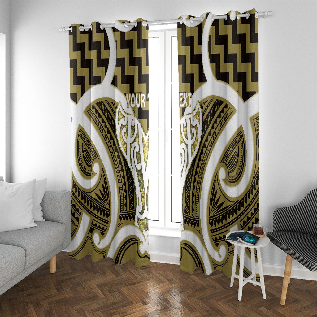 Aotearoa Atua Tangaroa Personalised Window Curtain God Of The Sea Maori Whale Tail Yellow