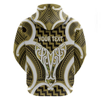 Aotearoa Atua Tangaroa Personalised Zip Hoodie God Of The Sea Maori Whale Tail Yellow
