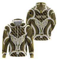Aotearoa Atua Tangaroa Personalised Zip Hoodie God Of The Sea Maori Whale Tail Yellow