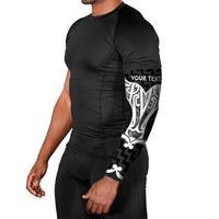 Aotearoa Atua Tangaroa Personalised Arm Sleeves God Of The Sea Maori Whale Tail Black