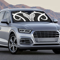 Aotearoa Atua Tangaroa Personalised Auto Sun Shade God Of The Sea Maori Whale Tail Black