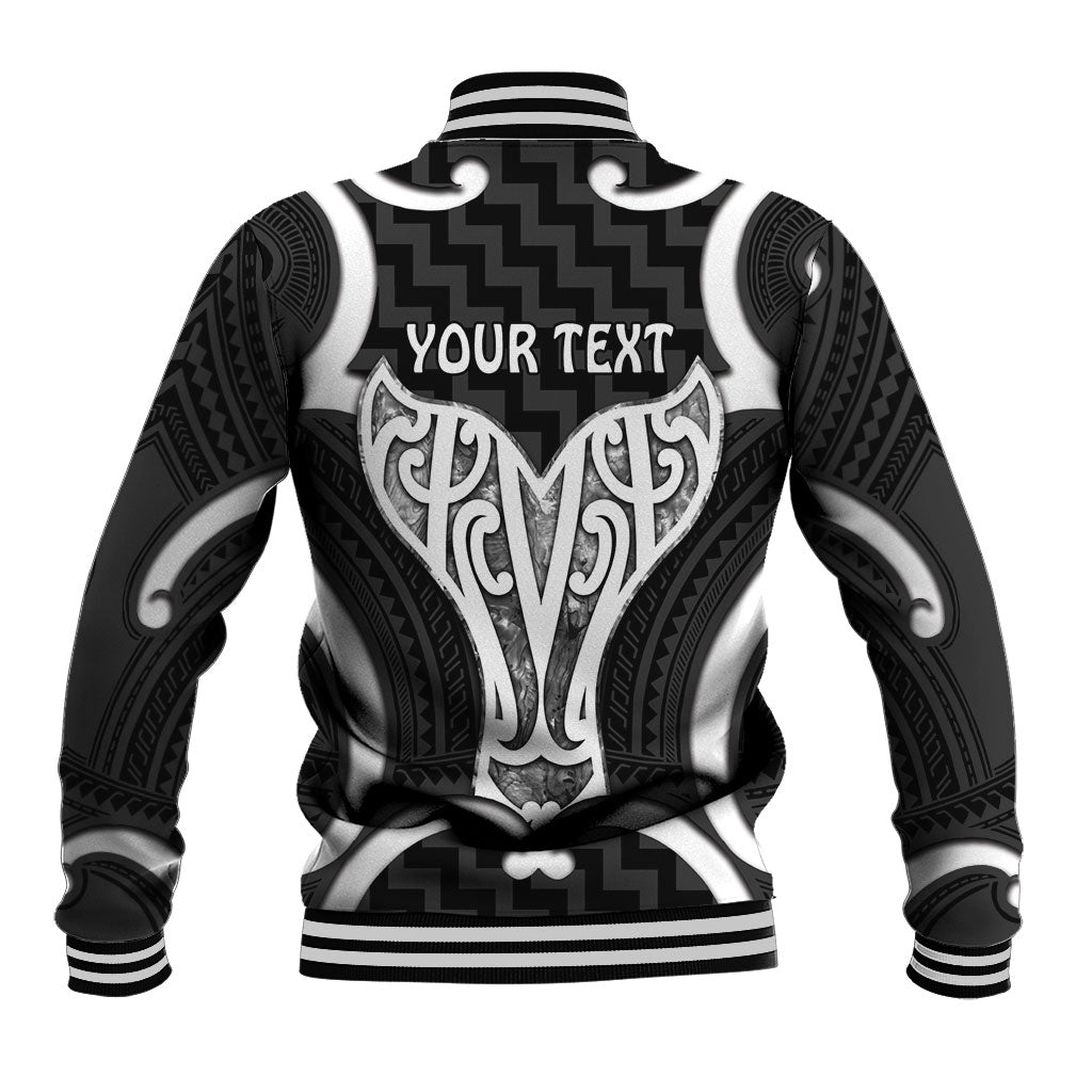 Aotearoa Atua Tangaroa Personalised Baseball Jacket God Of The Sea Maori Whale Tail Black