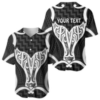 Aotearoa Atua Tangaroa Personalised Baseball Jersey God Of The Sea Maori Whale Tail Black