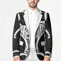 Aotearoa Atua Tangaroa Personalised Blazer God Of The Sea Maori Whale Tail Black