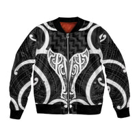 Aotearoa Atua Tangaroa Personalised Bomber Jacket God Of The Sea Maori Whale Tail Black
