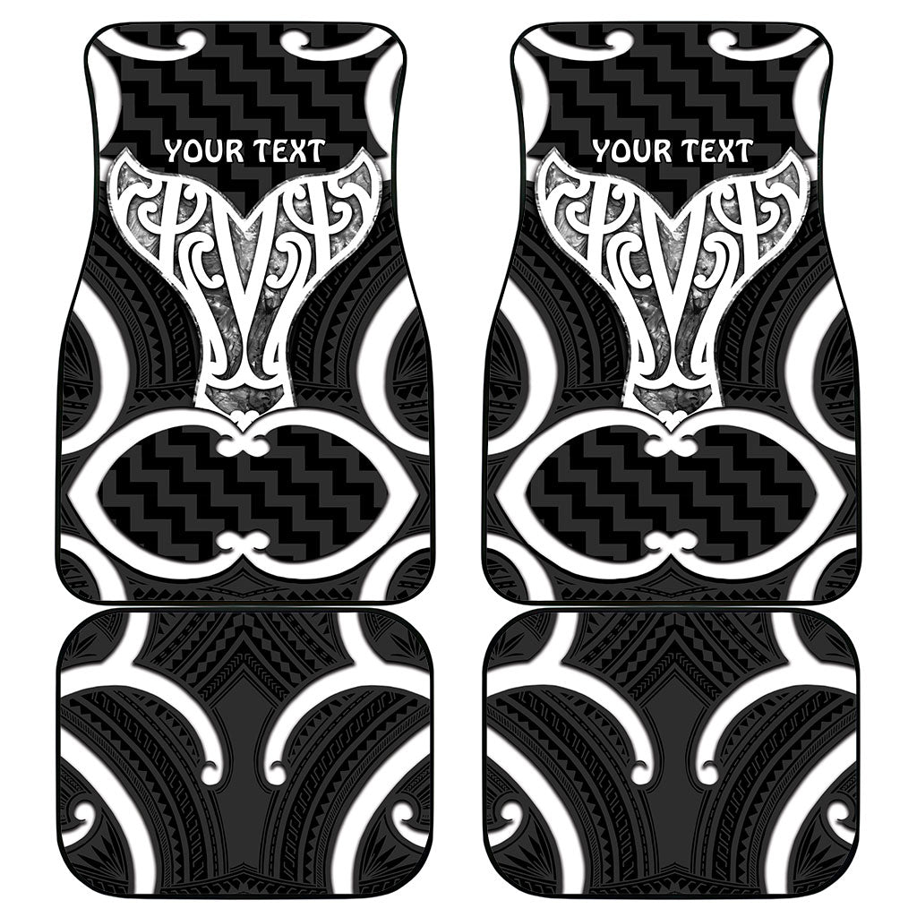 Aotearoa Atua Tangaroa Personalised Car Mats God Of The Sea Maori Whale Tail Black