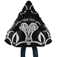 Aotearoa Atua Tangaroa Personalised Cloak God Of The Sea Maori Whale Tail Black