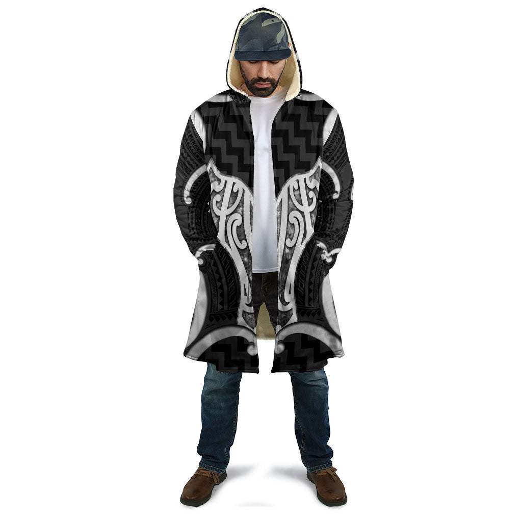 Aotearoa Atua Tangaroa Personalised Cloak God Of The Sea Maori Whale Tail Black