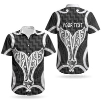 Aotearoa Atua Tangaroa Personalised Couples Matching Tank Maxi Dress and Hawaiian Shirt God Of The Sea Maori Whale Tail Black