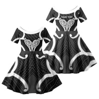 Aotearoa Atua Tangaroa Personalised Family Matching Long Sleeve Bodycon Dress and Hawaiian Shirt God Of The Sea Maori Whale Tail Black