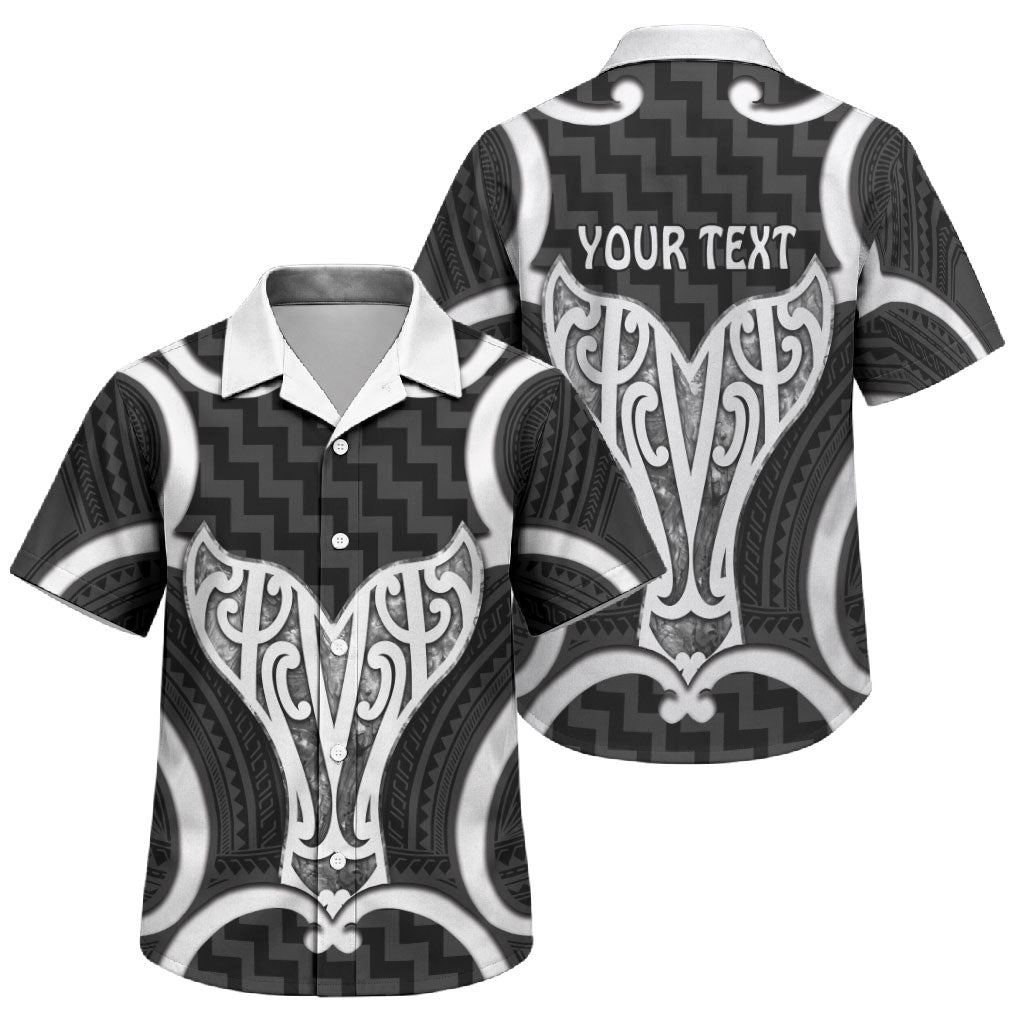 Aotearoa Atua Tangaroa Personalised Family Matching Off The Shoulder Long Sleeve Dress and Hawaiian Shirt God Of The Sea Maori Whale Tail Black