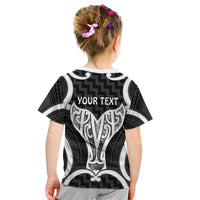 Aotearoa Atua Tangaroa Personalised Kid T Shirt God Of The Sea Maori Whale Tail Black