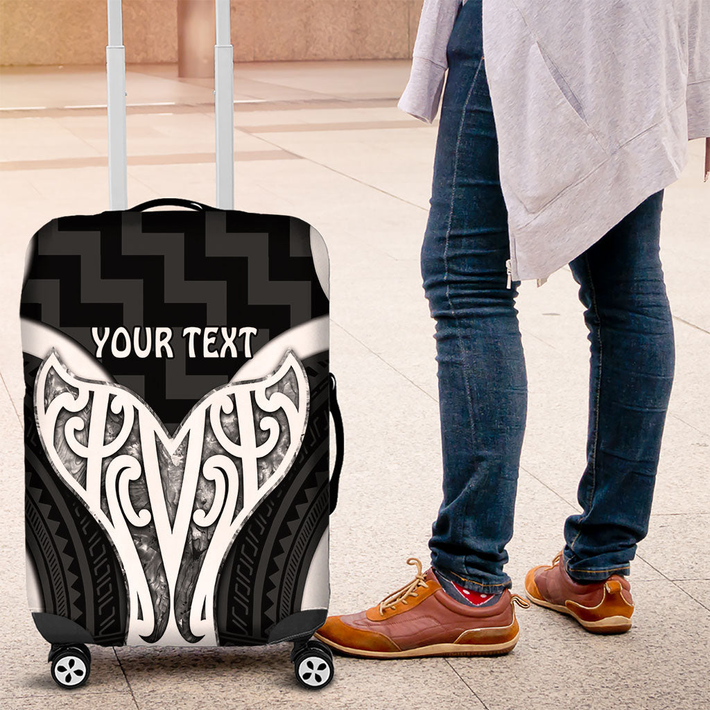 Aotearoa Atua Tangaroa Personalised Luggage Cover God Of The Sea Maori Whale Tail Black