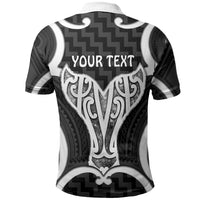 Aotearoa Atua Tangaroa Personalised Polo Shirt God Of The Sea Maori Whale Tail Black