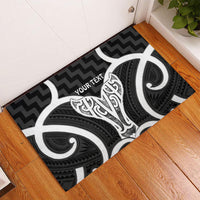 Aotearoa Atua Tangaroa Personalised Rubber Doormat God Of The Sea Maori Whale Tail Black