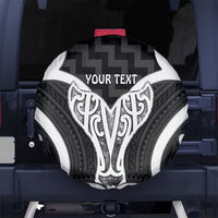Aotearoa Atua Tangaroa Personalised Spare Tire Cover God Of The Sea Maori Whale Tail Black