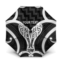 Aotearoa Atua Tangaroa Personalised Umbrella God Of The Sea Maori Whale Tail Black