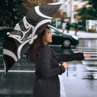 Aotearoa Atua Tangaroa Personalised Umbrella God Of The Sea Maori Whale Tail Black
