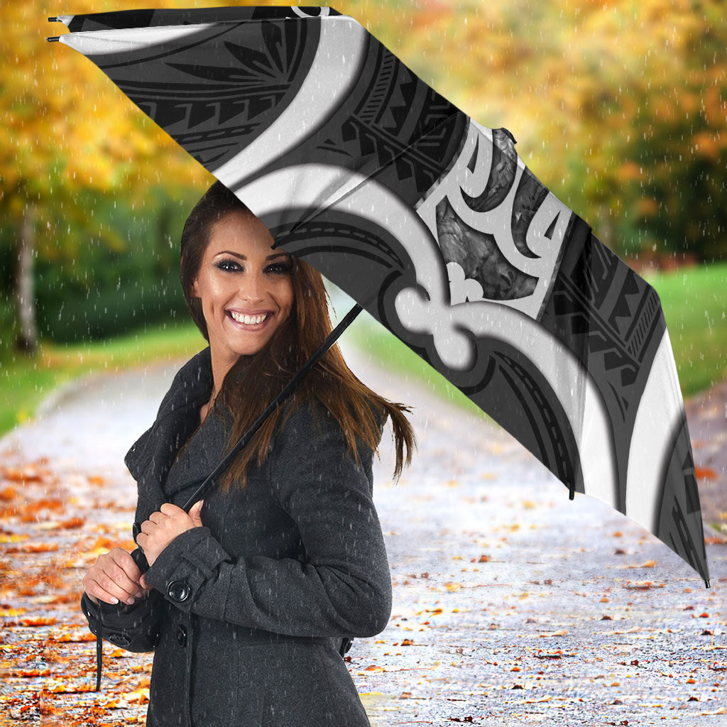 Aotearoa Atua Tangaroa Personalised Umbrella God Of The Sea Maori Whale Tail Black