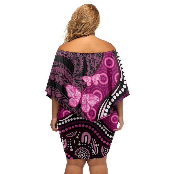 Breast Cancer Pink Ribbon Butterfly Polynesian Black Version Polo Dress - LT12 main image 1