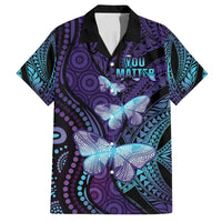 You Matter Suicide Prevention Awareness Family Matching Long Sleeve Bodycon Dress and Hawaiian Shirt Butterfly Aboriginal Mix Polynesian Pattern