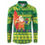 Cook Islands Christmas Button Sweatshirt Surfing Santa Mere Kiritimiti - Polynesian Pride