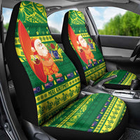 Cook Islands Christmas Car Seat Cover Surfing Santa Mere Kiritimiti - Polynesian Pride