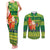Cook Islands Christmas Couples Matching Tank Maxi Dress and Long Sleeve Button Shirt Surfing Santa Mere Kiritimiti - Polynesian Pride