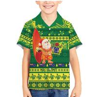 Cook Islands Christmas Family Matching Mermaid Dress and Hawaiian Shirt Surfing Santa Mere Kiritimiti - Polynesian Pride