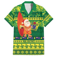Cook Islands Christmas Family Matching Summer Maxi Dress and Hawaiian Shirt Surfing Santa Mere Kiritimiti - Polynesian Pride
